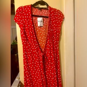 Red Polka dot midi maxi dress